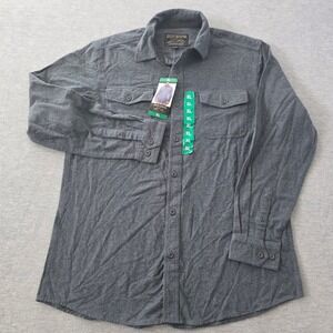 Grizzly Mountain Mens Long Sleeve Flannel Button Up Shirt XL Charcoal Gray